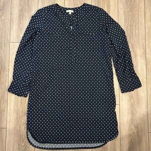 Lila Rose Women's Shirt Hem Tie Print Paisley Long Sleeve Stretch Dress Size 10